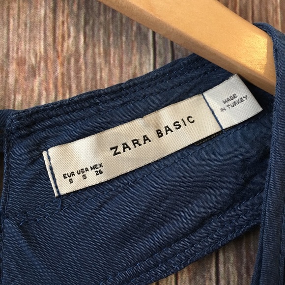 SOLD ❌ Zara Basic | Blue Baby Doll Mini  Dress S - Picture 4 of 8